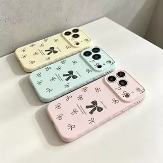 รองรับ OPPO A3x A58 A38 A17 A60 A16s A57 A15 A16K A74 A5i A53 Reno15 14F 15Fเคสโทรศัพท์ลายโบว์หวาน มีลายหัวใจข้างกันลื่น