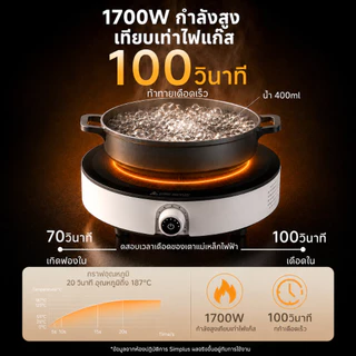 Simplus เตาแม่เหล็กไฟฟ้า 1700W มัลติฟังก์ชั่น ใช้ในครัวเรือน ขนาดเล็ก เครื่องใช้ในครัว สำหรับหม้อทำอาหาร DCLU001