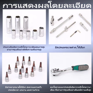 【COD】53PCS ชุดบล็อกประแจ 1/4 นิ้ว วัสดุ CR‑V เคลือบป้องกันสนิม ประแจบล็อก ชุดเครื่องมือช่าง เครื่องมือช่างซ่อมรถ