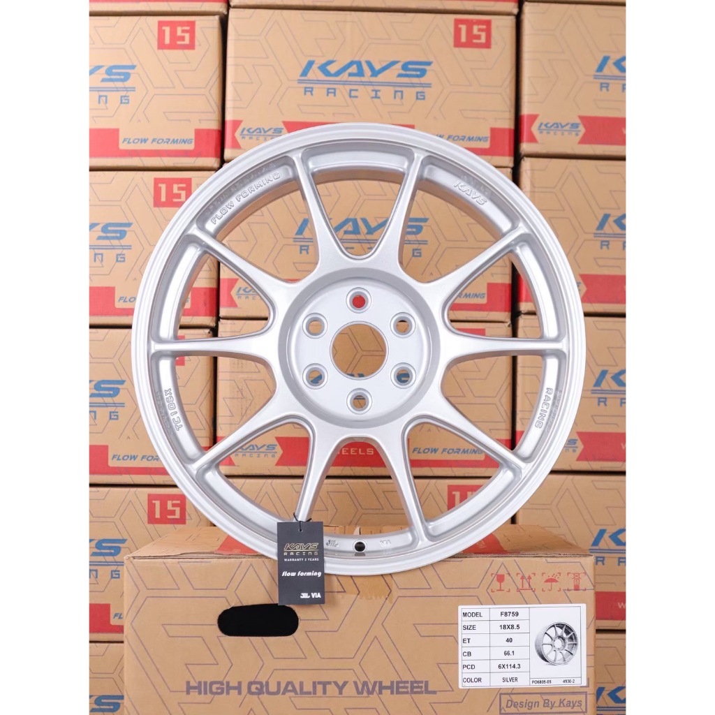 ล้อ TC105X งาน KAYS ขอบ 18 กว้าง 8.5 ออฟ+40 6รู114.3 มี 5 สี แถมฟรีจุ๊บเหล็ก ราคาต่อวง