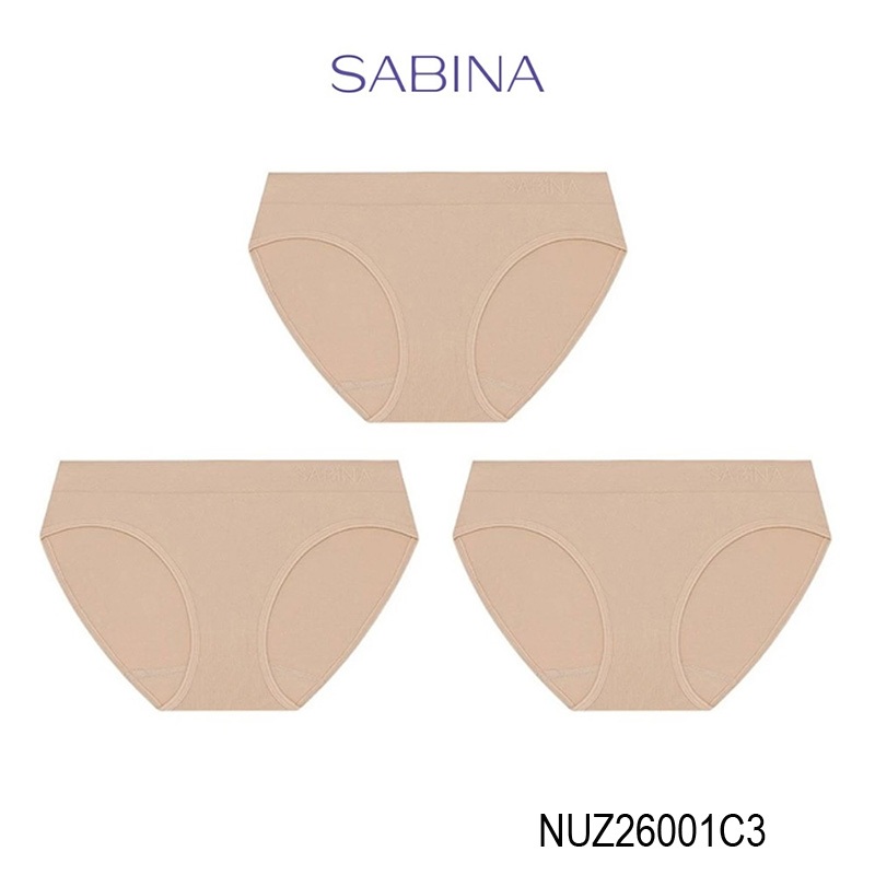 Sabina กางเกงชั้นในบิกินี่ (Set 3 ชิ้น) Seamless Fit รุ่น Panty Zone รหัส NUZ26001C3 สีเนื้อเข้ม