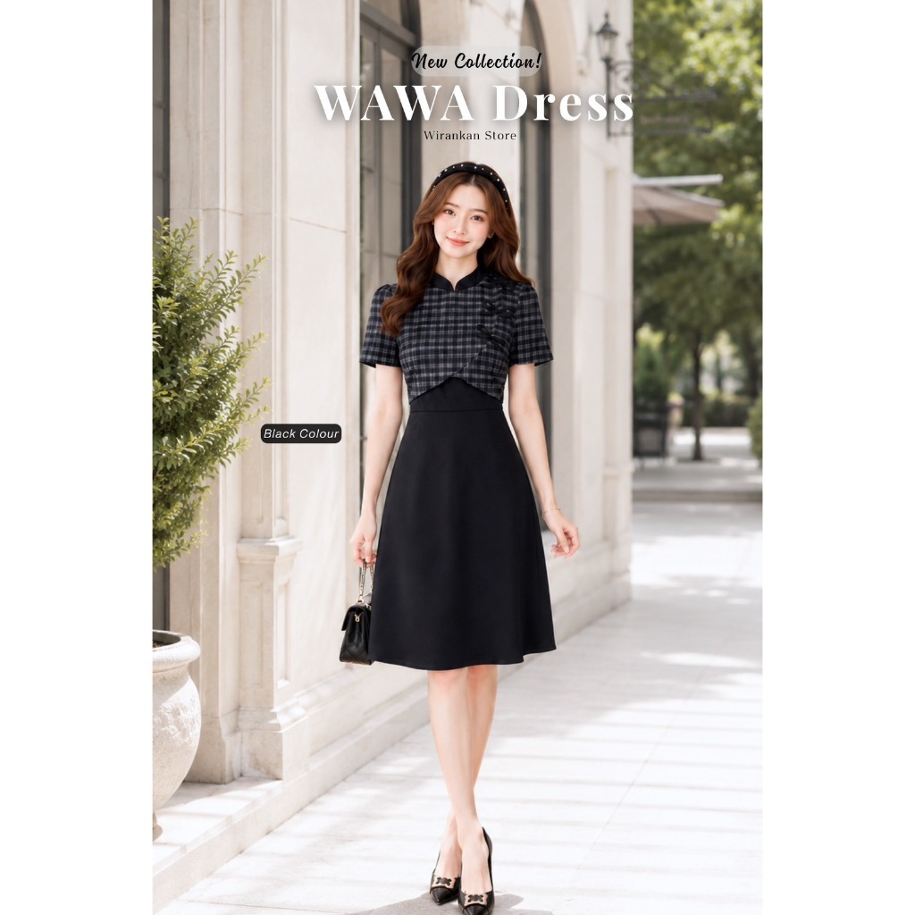 ชุดเดรส WIRANKAN รหัส WG61 Wawa-วาวา กระโปรงฟรีไซส์ มีกระเป๋า