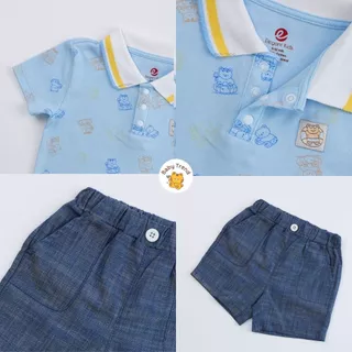 Elegant Kids ชุดลูกชาย 6 เดือน-3 ขวบ ชุดเสื้อโปโลคอปก+กางเกงขาสั้น Surfing Bear Collection | Baby trend
