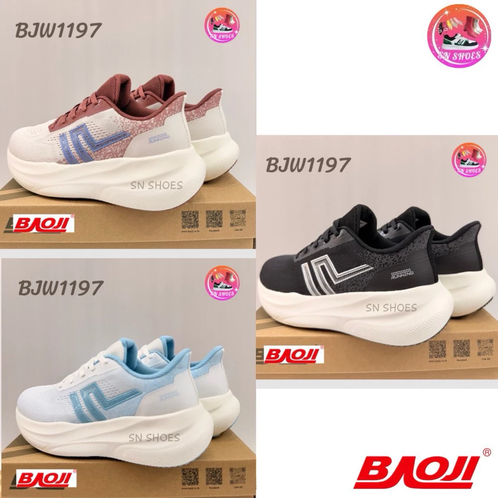 รองเท้าผ้าใบ BAOJI แท้100% BJW 1197 รองเท้าผ้าใบผู้หญิง ไซร้ 37-41(รุ่นใหม่) BAOJI RUNNING