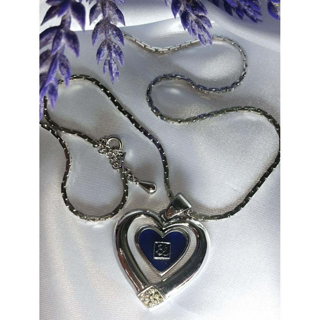 สร้อยคอVtg KL Enamel Pendant Necklace แบรนด์ตามรูป