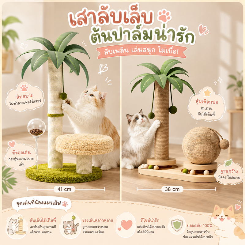 🌵 คอนโดต้นไม้+หลุมนอน+บอลให้อาหาร คอนโดต้นไม้+ลูกบอล+รางบอล ที่ลับเล็บแมว ของเล่นแมว ฝนเล็บแมว ที่ฝนเล็บแมวลูกบอล 🌵