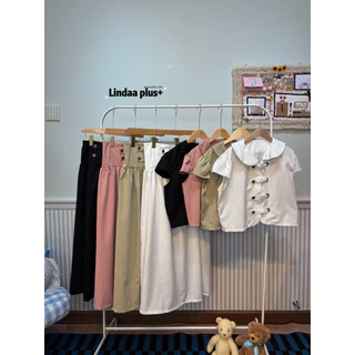 LindaaPlus-- ชุดเซ็ต“𝑴𝒐𝒍𝒍𝒚”เสื้อ+กระโปรงยาว ผ้าคอตตอนป๊อปลิน เนื้อนิ่มใส่สบาย อยู่ทรง งานกระโปรงมีซับใน แต่งกระดุมคาดอก