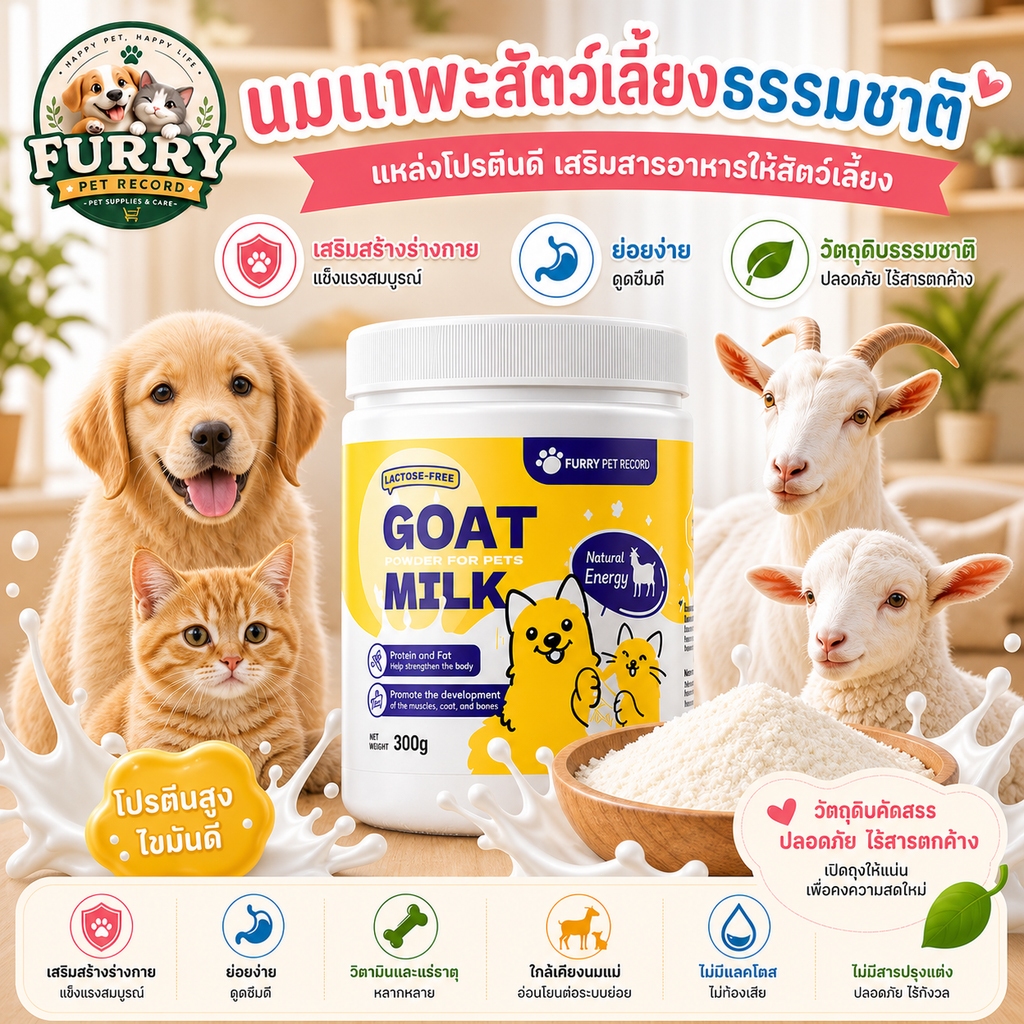 Pet Record นมผงแกะ เสริมสร้างสมรรถภาพทางกาย อุดมไปด้วยสารอาห