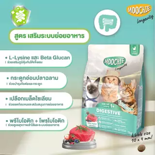live code40% (ขนาด1โล) Moochie มูชี่ อาหารเม็ดแมว โซเดียมต่ำ พรีไบโอติก 3 สูตร