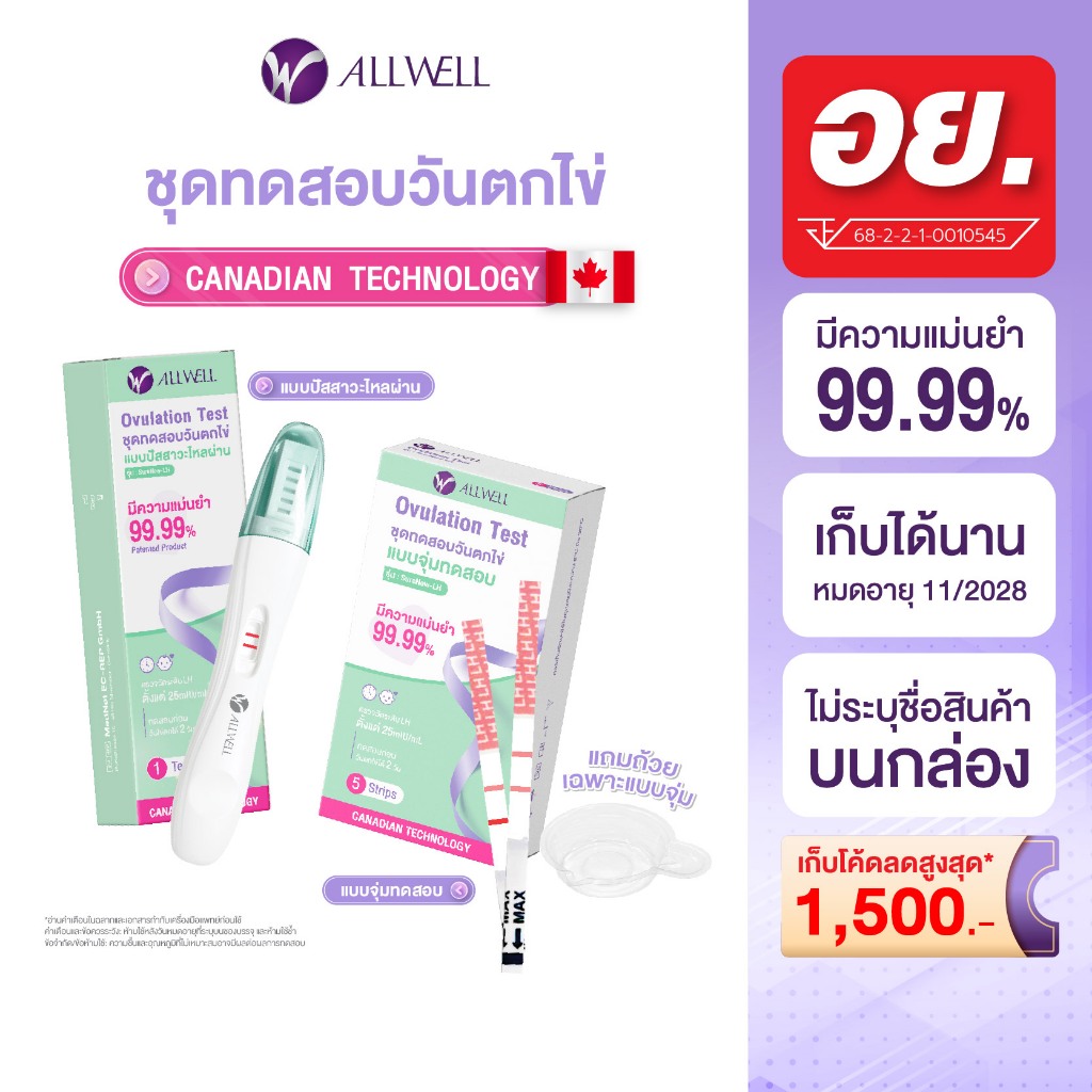[ใหม่] ALLWELLชุดทดสอบวันตกไข่ SureNow-LH แม่นยำ 99.9% ตรวจง