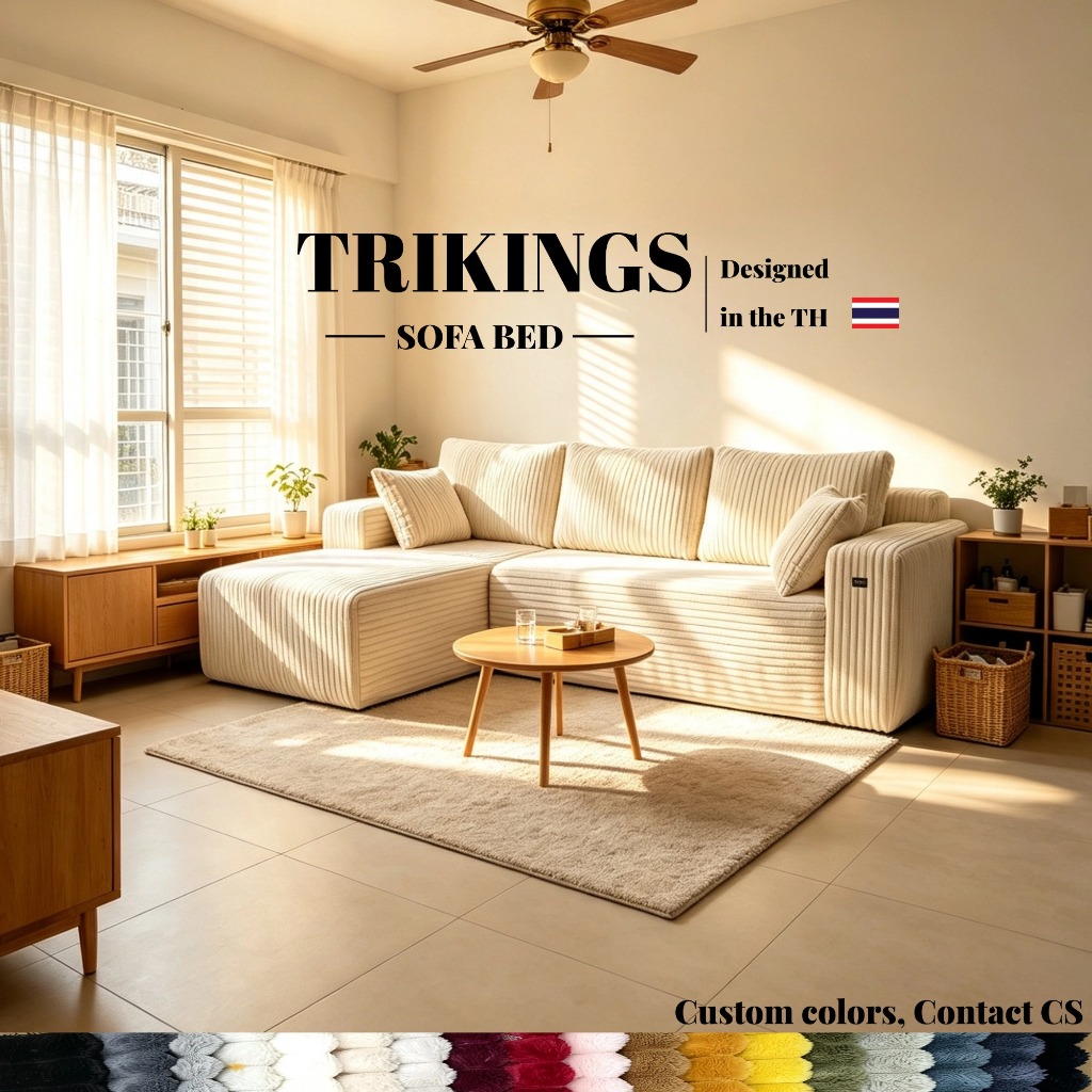 Trikings ห้องนั่งเล่นขนาดใหญ่ หรูหรา โซฟาดูดวิญญาน นุ่มสบาย เรียบง่าย sofa bed