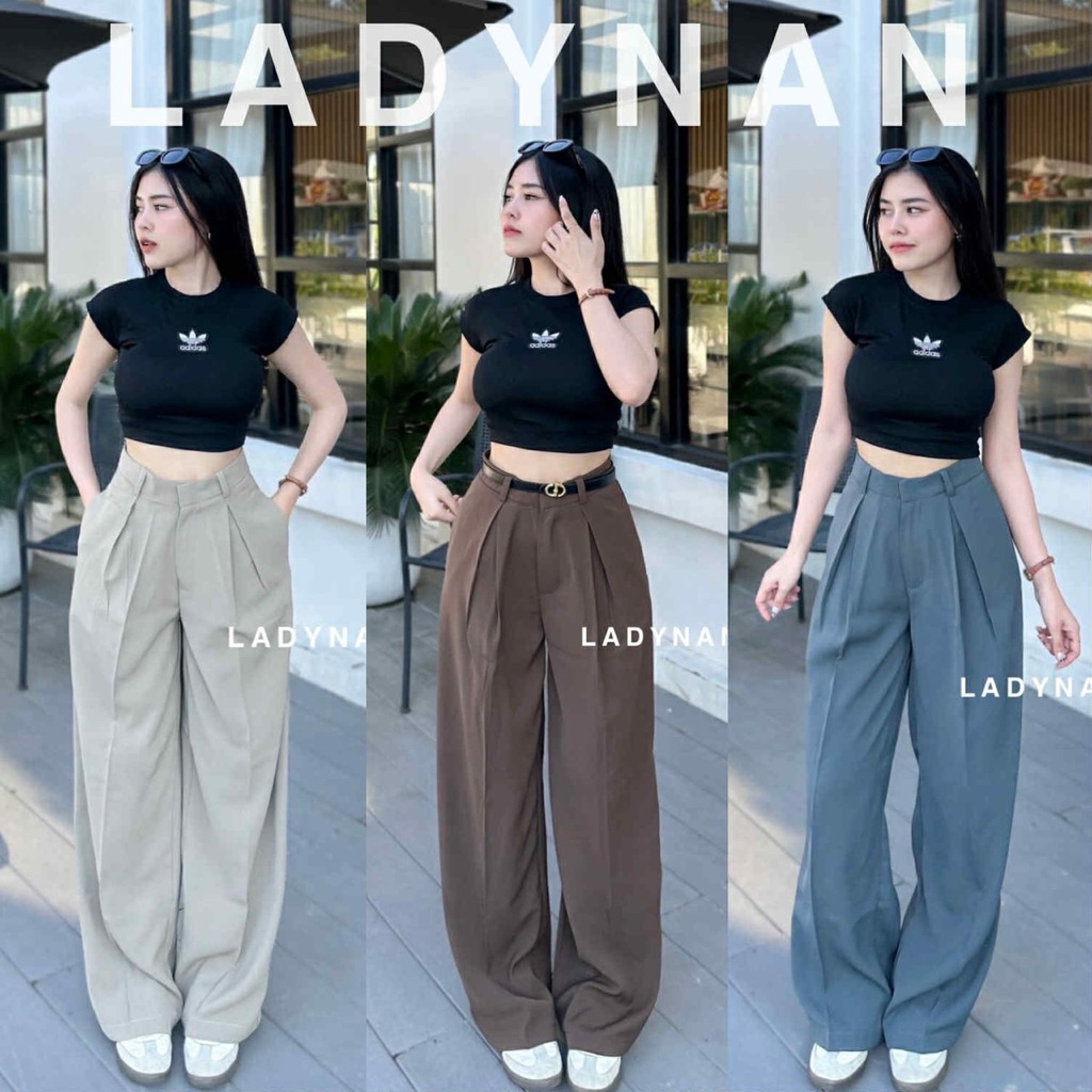 PANTS LILLY กางเกงขายาว จีบทวิส ทรงกระบอกใหญ่ ผ้าลิลลี่ เนื้อผ้านิ่ม ทิ้งตัว ใส่สบาย เก็บทรงสวย