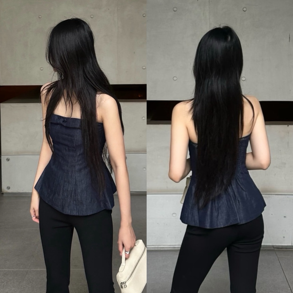 พร้อมส่ง 10600# เสื้อผูกคอ งานซิปข้าง หลังสมอค เนื้อผ้าดี ทรงสวย TAG:WG.WE