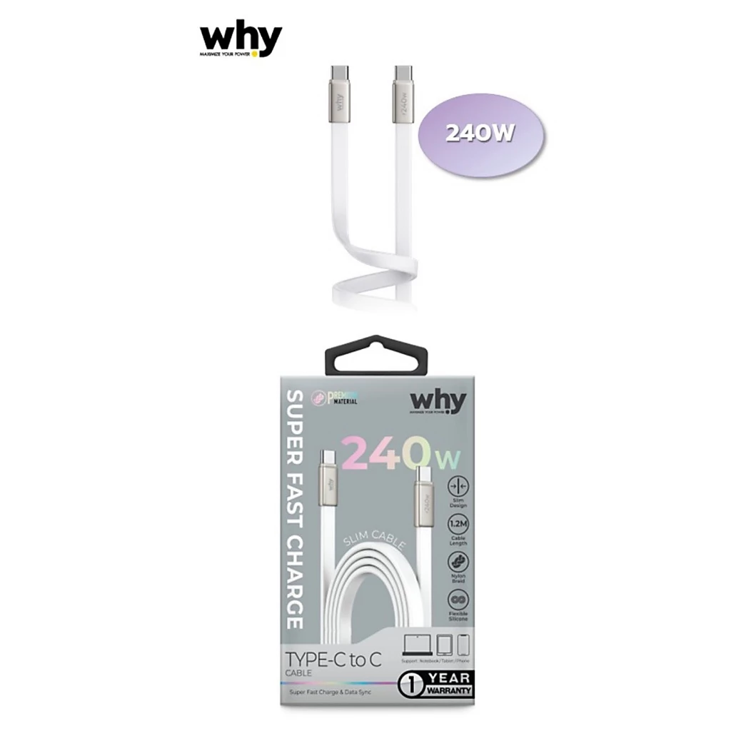 WHY สายชาร์จ IP สายชาร์จ Type-C 3A ชาร์จเร็ว สายถัก ยาว 1-2 เมตร ใช้กับ สมาร์ทโฟน ได้เต็มประสิทธิภาพ thumbnail 9