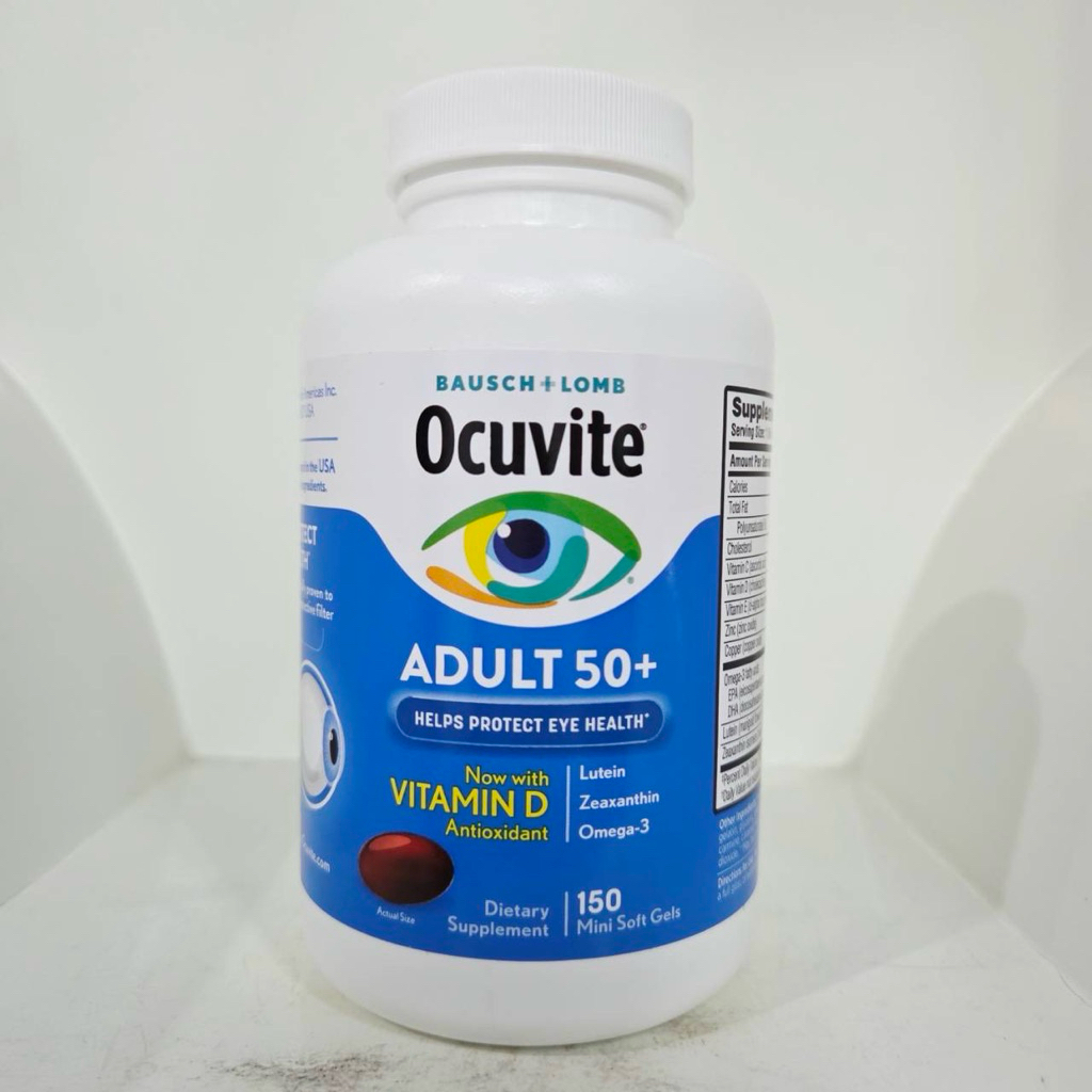 Bausch & Lomb Ocuvite Eye Adult 50+ 150mini softgels Lutien,Zeaxanthin,Omega3 วิตามินบำรุงสายตา ช่วย