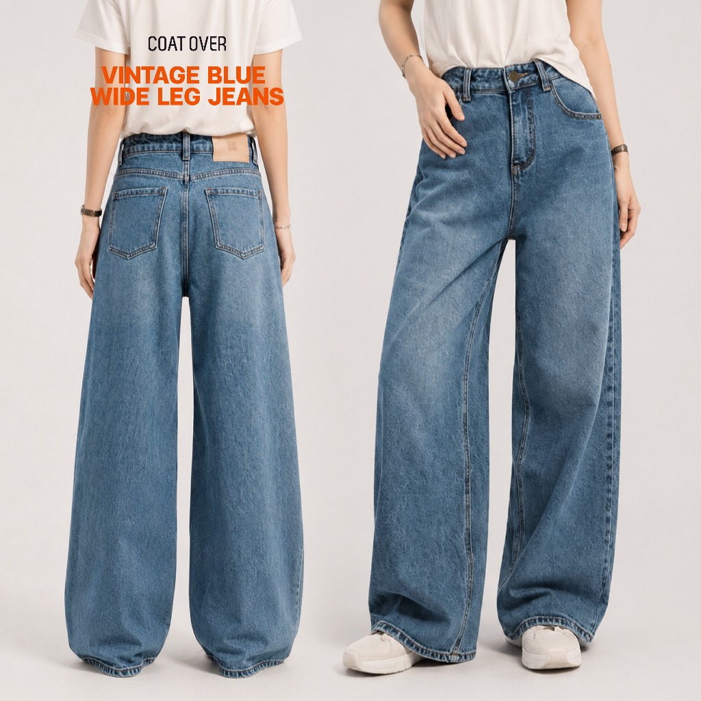 CO1295 | VINTAGE BLUE WIDE LEG JEANS