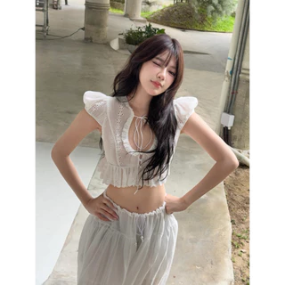 Posie เสื้อครอปแขนตุ๊กตา (เฉพาะเสื้อ) narystudio