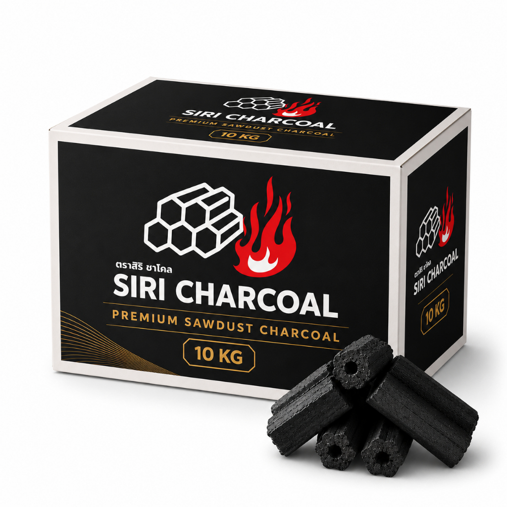 ถ่านอัดแท่งญี่ปุ่นพรีเมี่ยม ร้อนนาน ไร้ควัน 10kg | สิริชาร์โคล Premium Charcoal