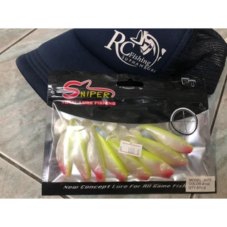 ปลายาง Sniper 3 นิ้ว หางโบก (8 ตัว/ซอง) เหยื่อปลอม PVC Sniper Soft Bait 3" Paddle Tail