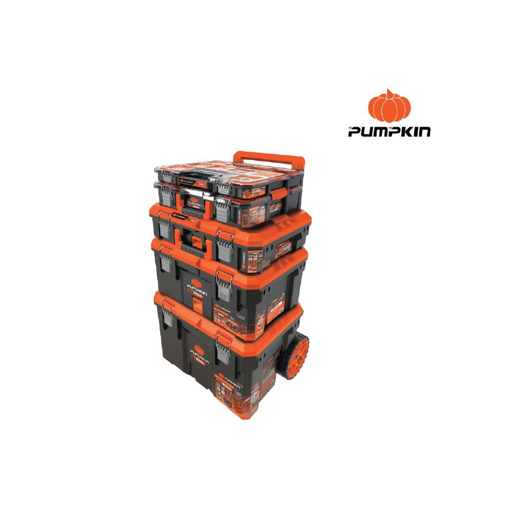 ชุดกล่องเครื่องมืออเนกประสงค์ PUMPKIN  5ตัว/ชุด พร้อมล้อและด้ามเข็น PTT-MST5 20908