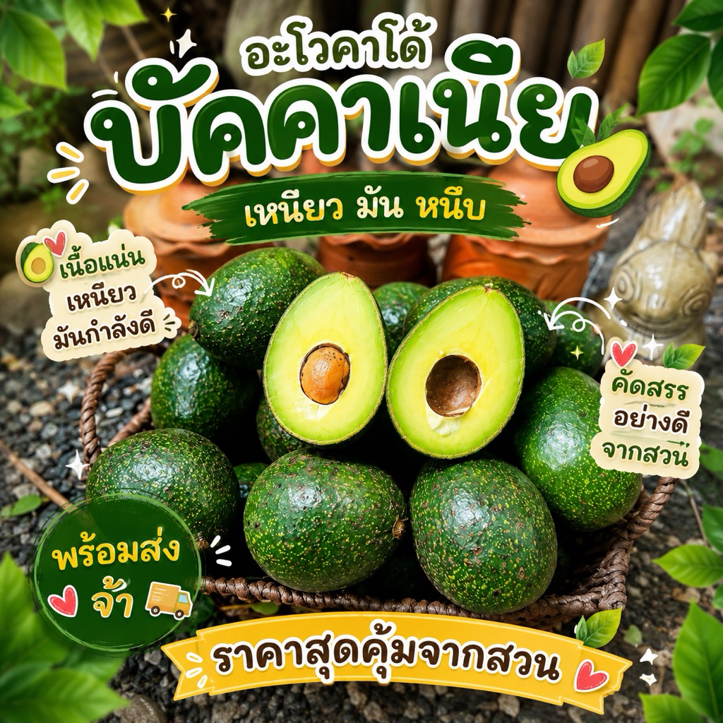 อะโวคาโด้🥑  5โล ส่งฟรี เหนียว มัน หนึบ  ราคาสุดคุ้ม✅✅ อร่อยทานง่าย ประโยชน์เยอะ สั่งเลย🥑