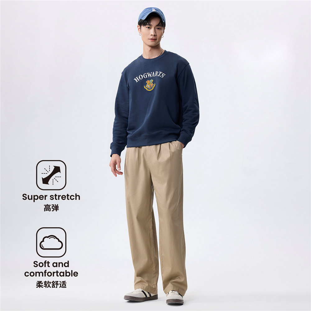 GIORDANO بنطلون خاكي رجالي Relax Fit بخصر مطاطي — صورة 2