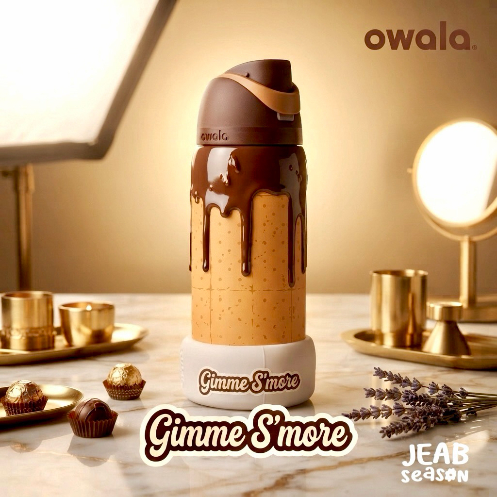 โอวาล่าลายขนม+ซิลิโคนฟรี Gimme S'more 32oz. | Owala Spacial Edition แท้ 100% กระบอกน้ำแสตนเลส