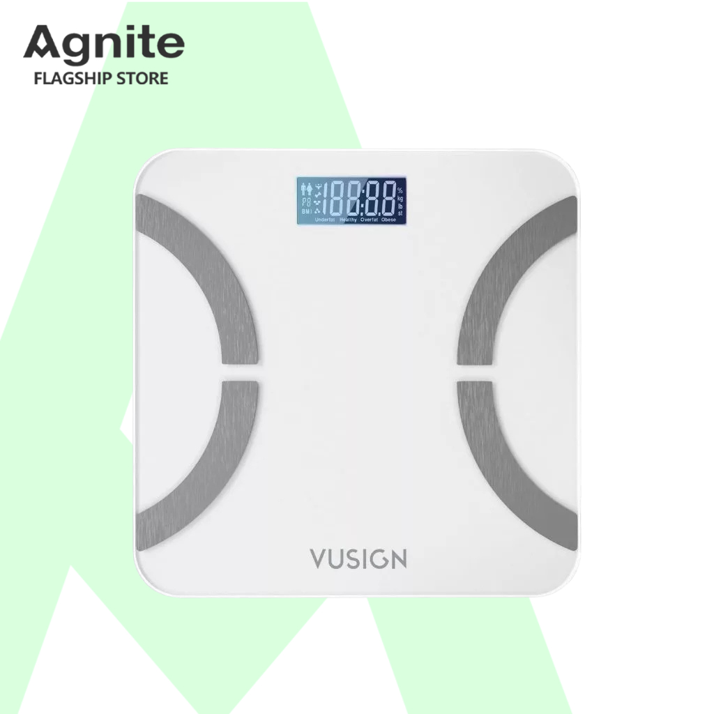 Agnite เครื่องชั่งน้ำหนักดิจิตอล ที่ชั่งน้ำหนัก หน้าจอ LCD เชื่อม App ผ่านบลูทูธ Weight Scale