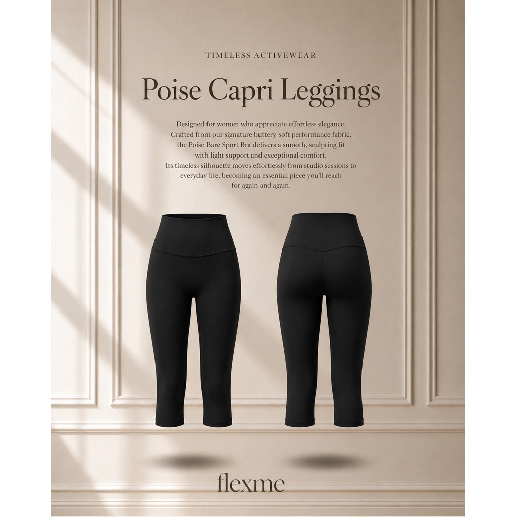 flexme - Poise Capri Leggings | กางเกงเลคกิ้ง กางเกงออกกำลังกาย กางเกงโยคะ