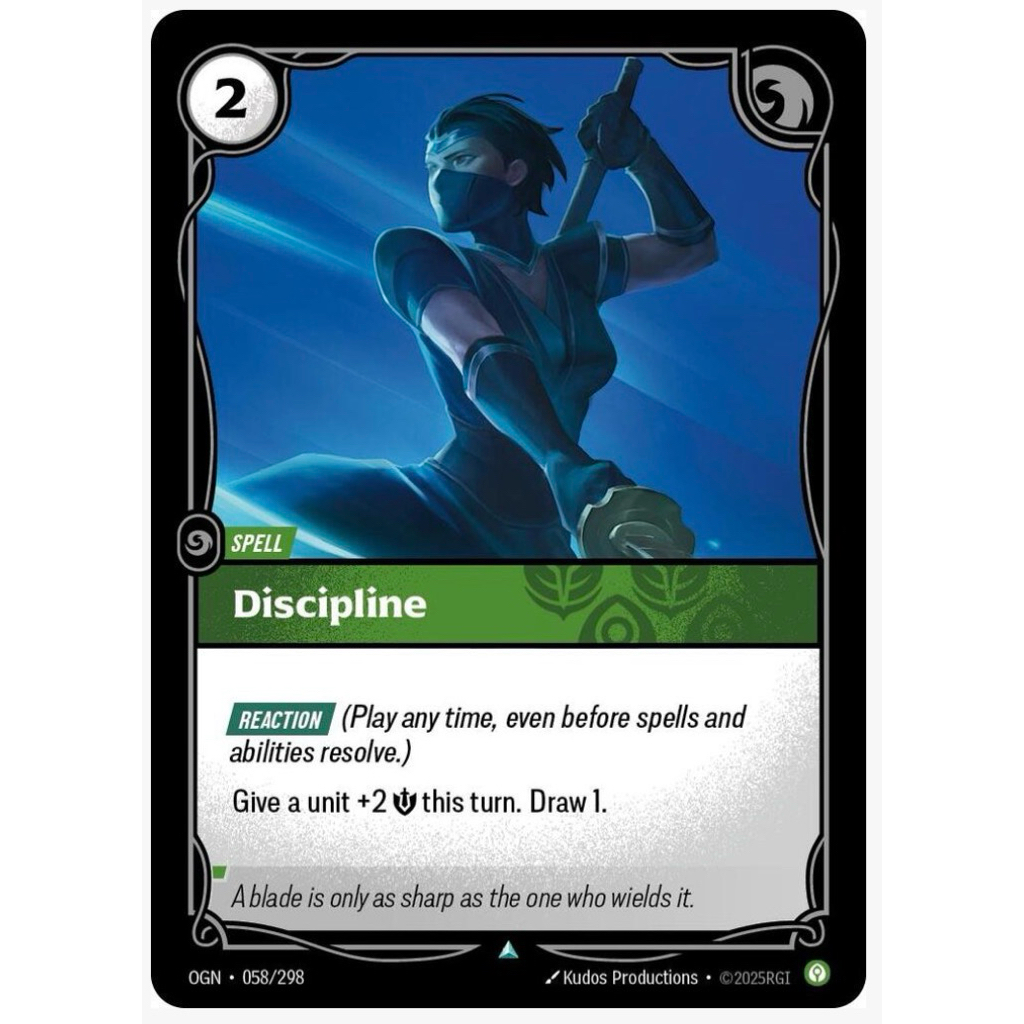 💯 พร้อมส่ง Discipline - Origins (OGN) Riftbound Official TCG Riot TRADING CARD GAME