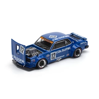 PR640114 - POPRACE 1/64 SKYLINE GT-R V8 DRIFT HAKOSUKA CALSONIC DIECAST SCALE MODEL CAR