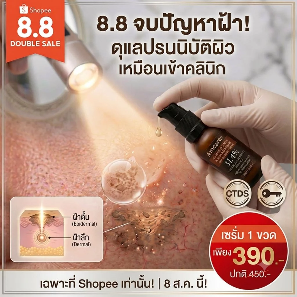ครีมฝ้าความเข้มข้นสูง #Amcare #สกินแคร์ #ฝ้า