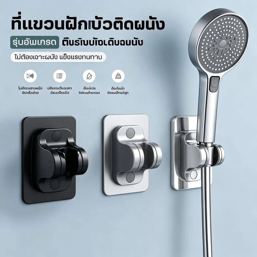 ที่แขวนฝักบัวติดผนัง(รุ่นอัพเกรด)ปรับระดับองศาได้ ที่จับฝักบ