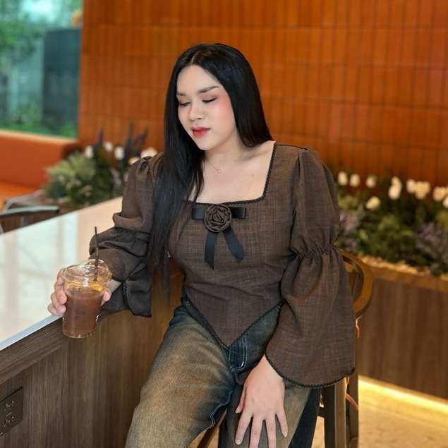 Maharani - เสื้อแขนยาวMira rose - อก 38-46- #T128