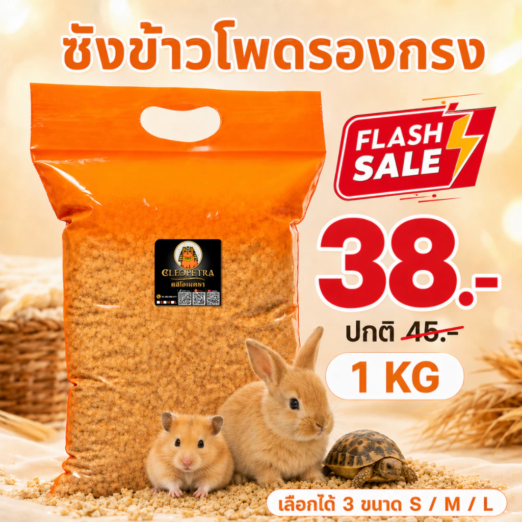 (ราคาส่ง35บาท) ซังข้าวโพดรองกรง ขนาด 1kg | อบฆ่าเชื้อ ไร้สารเคมี ปลอดภัยต่อสัตว์เลี้ยง แฮมสเตอร์ กระต่าย นก เต่า งู