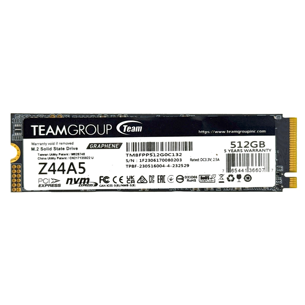 [มือสอง] SSD TEAMGROUP T-FORCE Z44A5 512GB M.2 PCIe Gen4x4 (ประกัน 90 วัน)