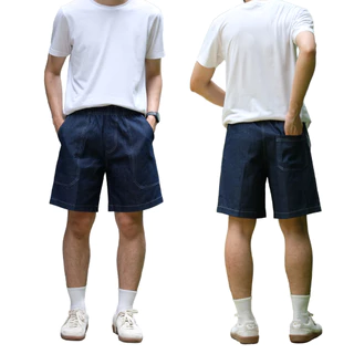Bunker.clothes กางเกงยีนส์ขาสั้น ผู้ชาย ทรงตรง เย็บด้ายขาว Shorts Denim รุ่น YG-606