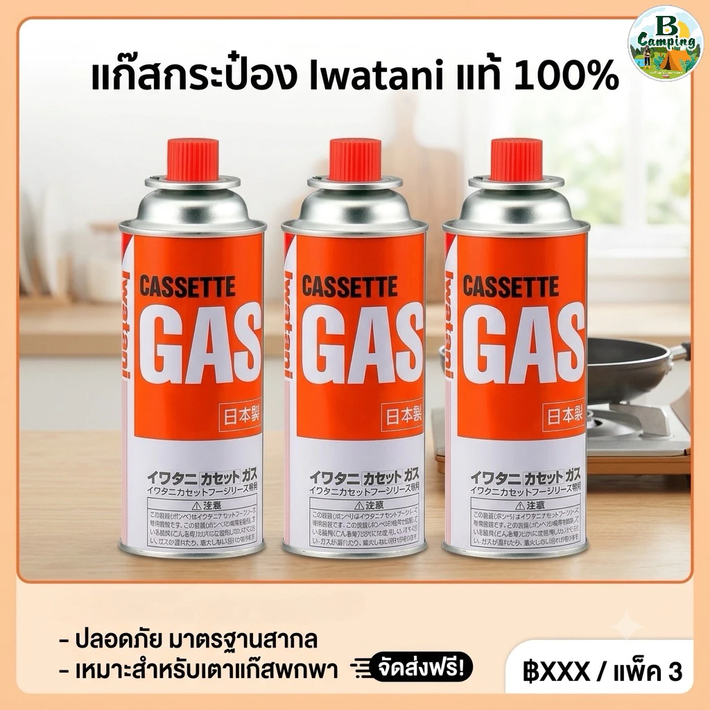 แก๊สกระป๋อง Iwatani Butane Fuel Cassette Gas 250 กรัม (3 กระป๋อง)