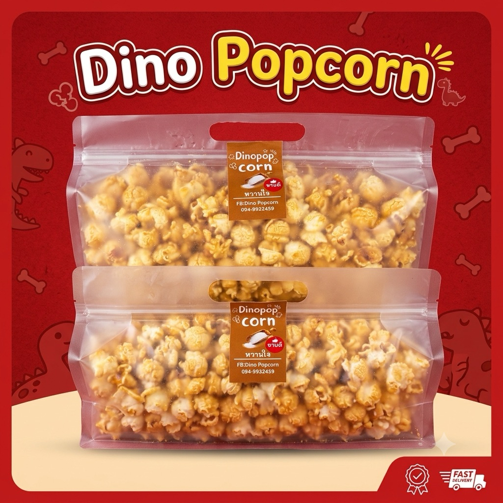 🦖 Dino Popcorn 🍿 ป๊อปคอร์น หลากรสชาติ ! หอม กรอบ อร่อย