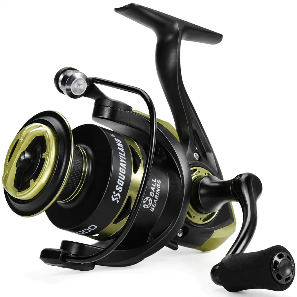 รอกตกปลา รอกคุณภาพ Spinning 5.2:1 กำลังลาก 20KG ทนทาน สีเหลืองเข้ม