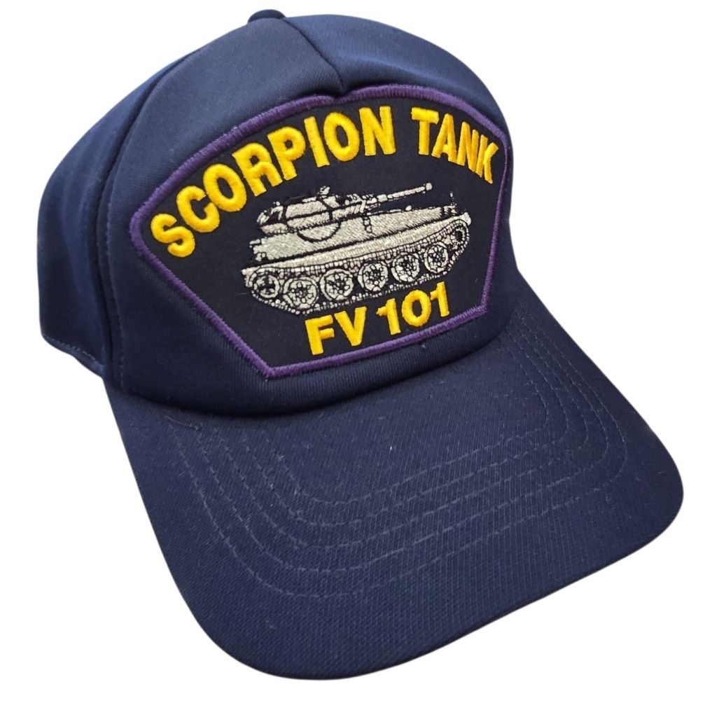 หมวกแก๊ปสีกรมท่าปักลาย SCORPION TANK
FV 101