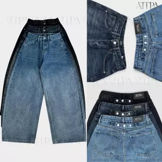 Atipashop - Lennon Fade Jeans (#AA6020) | กางเกงยีนส์ขายาว เฟดไล่สี ทรง mini barrel
