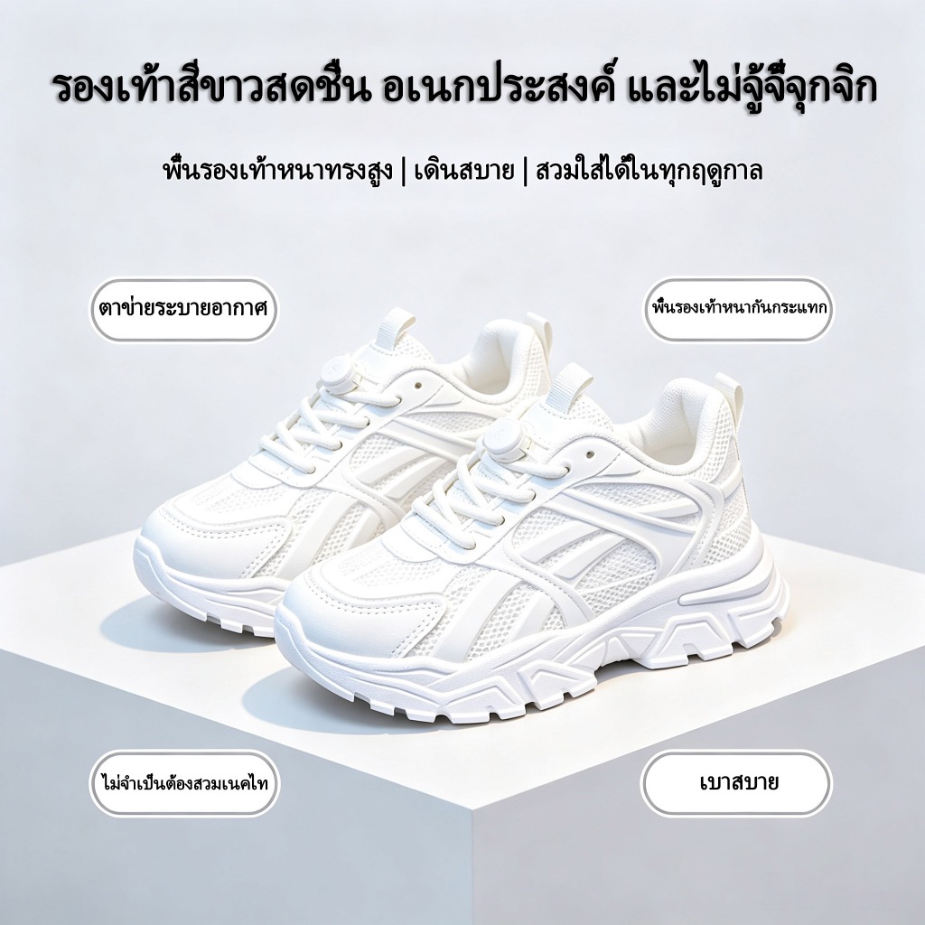 รองเท้าพ่อตาข่ายหัวเข็มขัดหมุนสำหรับเด็ก กันลื่นและทนต่อการสึกหรอ กีฬามหาวิทยาลัยอเนกประสงค์และรองเท้าลำลอง