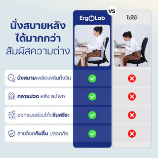 ErgoLab เบาะรองหลัง ARC Back Cushion - นั่งสบาย ไม่ปวดหลัง เมมโมรี่โฟมนุ่มพิเศษ โอบรับสรีระ รับประกันความพึงพอใจ 90 วัน