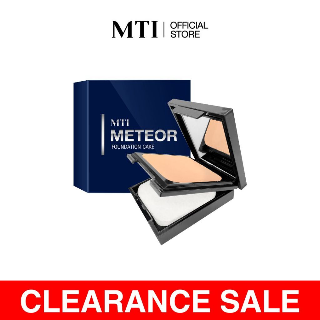 [ สินค้าเคลียร์แรนซ์ ] MTI Meteor แป้งเค้กผสมรองพื้น ปราศจากน้ำมัน ใช้ได้ทั้งผู้ชายและผู้หญิง ขนาด 12.5 กรัม 6PKFM2