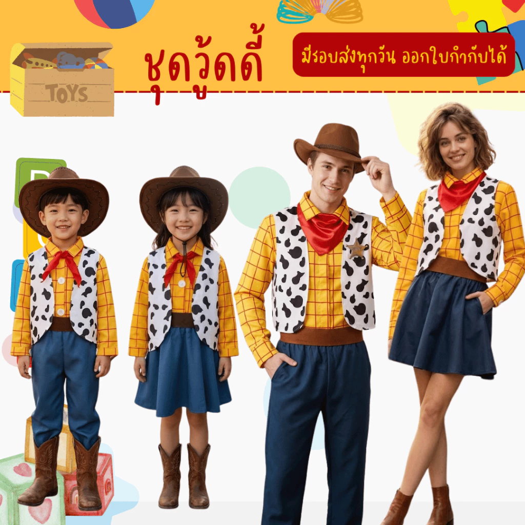 พร้อมส่งจากร้านไทย ชุดวู้ดดี้เด็ก woody ชุดแฟนซี ทอย สตอรี่
