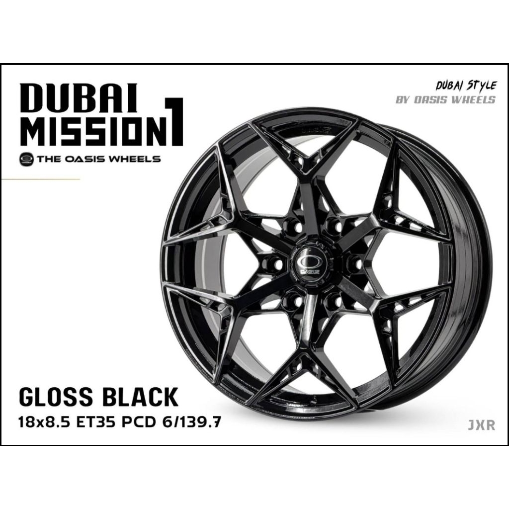Bánh xe Max OASIS DUBAI MISSION 1, rim 18, 6 lỗ, rộng 139.7 mm, 8.5 inch, ET35. Bánh xe Max mới nhất, chất lượng chắc chắn, bền bỉ (giá 4 bánh)