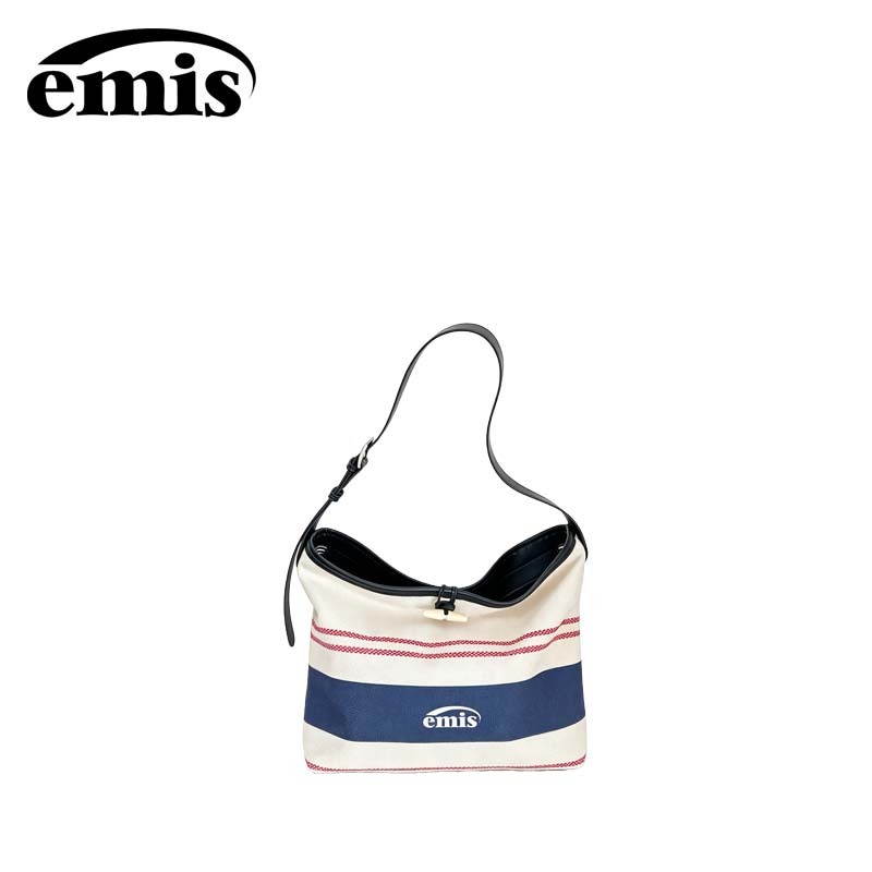 『 EMIS 』🇰🇷EMIS STRIPE CANVAS TOTE BAG กระเป๋าโท้ทผ้าใบลายทาง
