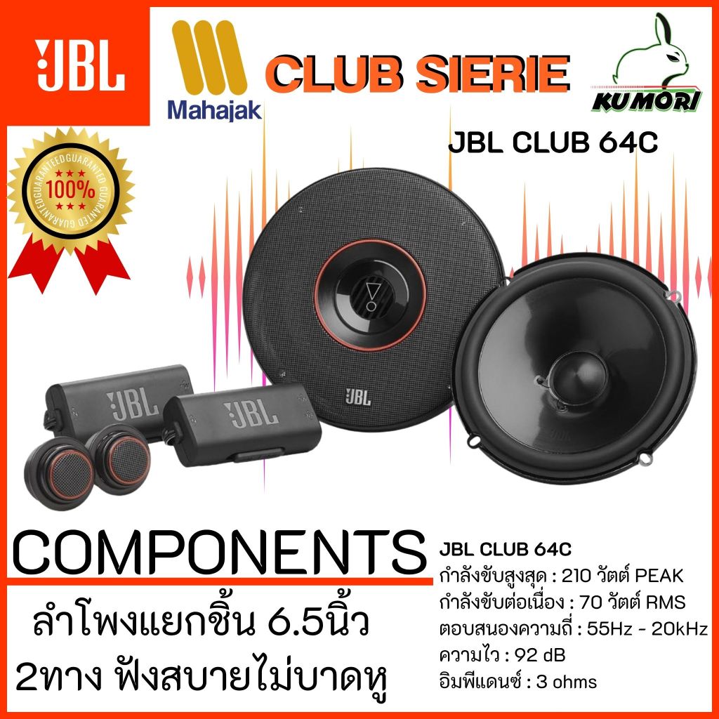 ลำโพงรถยนต์ JBL CLUB 64C แยกชิ้น 2ทาง เสียงชัดทุกมิติ รายละเอียดเสียงครบ เข้าถึงทุกอารมณ์ในการฟัง!