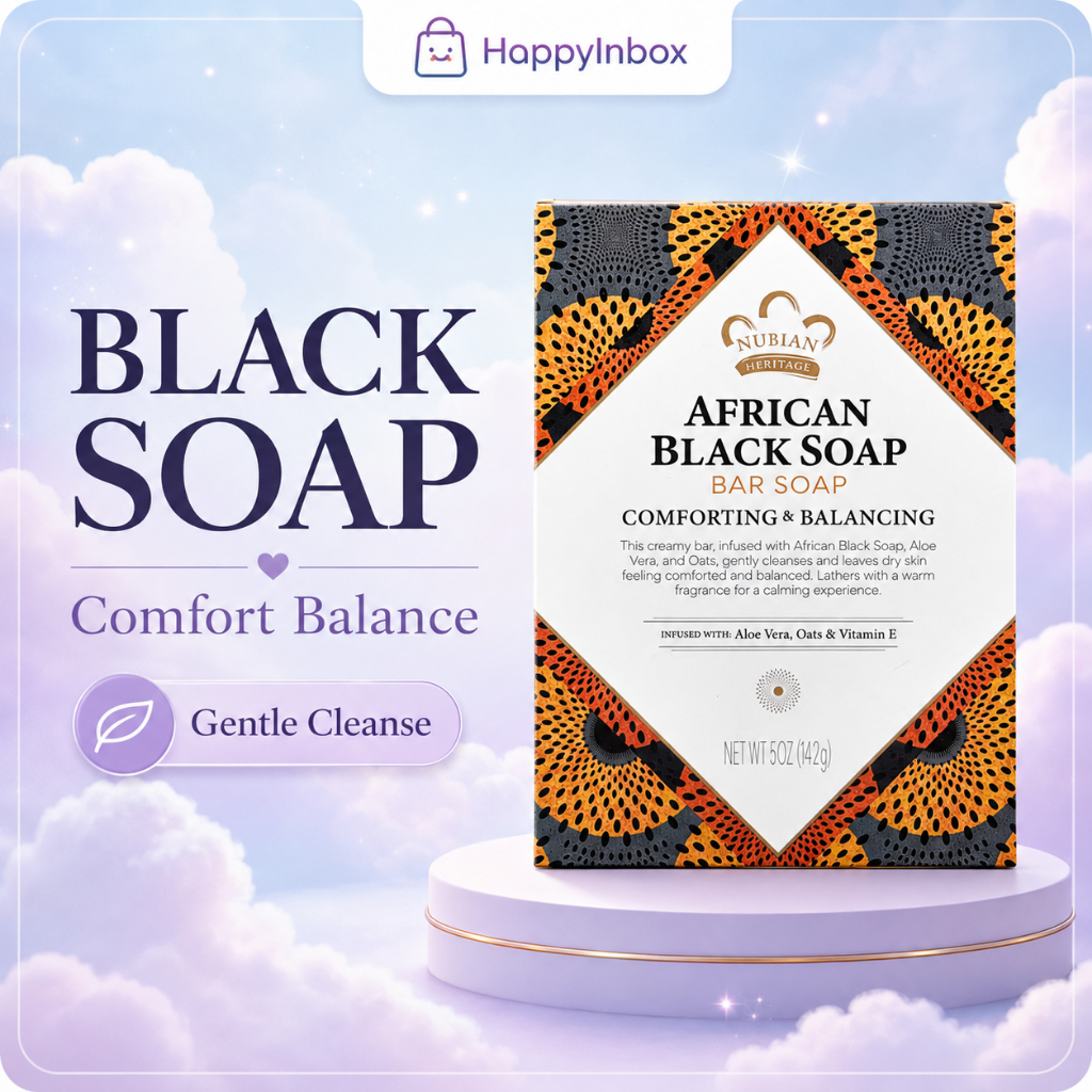 Nubian Heritage African Black Soap Bar 142g สบู่สูตรแอฟริกันแบล็คโซป